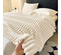 Cadeau de décoration de la Saint-Valentin 1 pièce Couverture confortable de style vintage - Peluche, choix chaud pour canapé et chaise, motif rayé, lavable en machine, mélange de polyester, confortabl