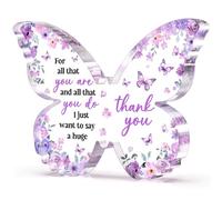 Cadeau de Remerciement Plaque Acrylique Papillon Violette pour Collègue Amie Maman Merci Maîtresse ou Prof COFFRET CADEAU BIEN-ETRE