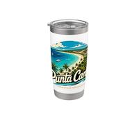 Cadeau de voyage vintage Punta Cana République dominicaine Gobelet isotherme en acier inoxydable double paroi