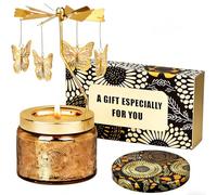 Cadeau Femme, SUKIYPO Cadeau Anniversaire Femme, Papillon Rotative Bougie Parfumée, Parfum de Rose, Gifts pour Maman, épouse, Petite Amie, Anniversaire, Bougie Décorative pour la Maison