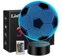 Cadeau Foot Garcon, Veilleuse Enfant 3D LED Football Lampe de Chevet Enfant, Decoration Chambre Surprise Cadeau Garcon 7-12 Ans