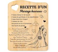 Cadeau Mariage,Pnche à Découper en Bambou Idée Cadeaux Future Mariée et Le Marié,Cadeau Original de Jeunes Mariage