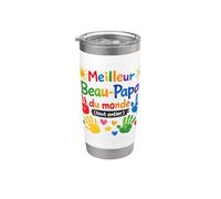 Cadeau Meilleur Beau Papa du Monde Drole Fête des Pères Noël Gobelet isotherme en acier inoxydable double paroi