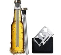 Cadeau Original 2 Refroidisseurs de Bouteille de Bière et Decapsuleur Multifuncion - Accessoire Rafraîchisseur - Idée pour Saint Valentin Rigolo Insolite Crémaillère - Amateurs Brassage Hommes