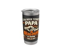 Cadeau Papa et Beau-Papa Original Drole Fête des Pères Noël Gobelet isotherme en acier inoxydable double paroi