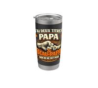 Cadeau Papa et Beau-Papa Original Humour Fête des Pères Noël Gobelet isotherme en acier inoxydable double paroi