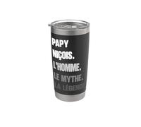 Cadeau Papy Niçois Homme Légende Papi Nissart Nice Humour Gobelet isotherme en acier inoxydable double paroi