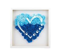 Cadeau personnalisé pour la fête des mères, anniversaire, maman, de la part de sa fille, son fils, boîte d'ombre séchée personnalisée avec cœur bleu, encadrée avec nom, cadeaux pour mère, femme