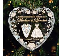 Cadeau Plus Ornement Personnalisé - Notre Premier Noël en tant que (#1) | cadeau anniversaire de mariage, cadeau mariage, idee cadeau couple 1 an, boule a neige personnalisable