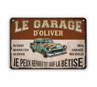 Cadeau Plus Plaque Métal Personnalisée Garage - Mes Outils Mes Règles - Plaque garage papa, plaque metal vintage, décoration garage automobile, garage metal papy (Modèle #2)
