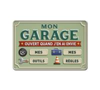 Cadeau Plus Plaque Metal Vintage Mon Garage Mes outils - Mes règles - Plaque garage papa, cadre vintage, plaque le garage de papa, deco noel porte de garage, decoration garage (Modèle 9)