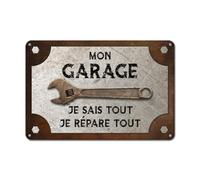 Cadeau Plus Plaque Metal Vintage Mon Garage Mes outils - Mes règles - Plaque garage papa, cadre vintage, plaque le garage de papa, deco noel porte de garage, decoration garage (Modèle 15)