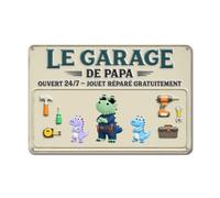 Cadeau Plus Plaque Metal Vintage Mon Garage Mes outils - Mes règles - Plaque garage papa, cadre vintage, plaque le garage de papa, deco noel porte de garage, decoration garage (Modèle 7)