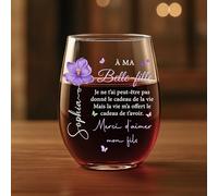 Cadeau Plus Verre À Vin Personnalisé - Cadeau Pour Belle-filles Merci D'aimer Mon Fils - lettre pour ma fille, cadeau belle fille, verre personnalisé avec prénom, verre de vin personnalisé (Modèle 1)