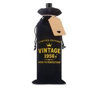 Cadeau pour 70e anniversaire, sac à vin avec étiquette cadeau | 70e anniversaire homme avec cordon de serrage cadeau 70e anniversaire homme pour vin