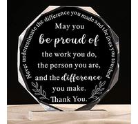 Cadeau pour collègue de travail en acrylique - Cadeau d'anniversaire, de retraite, d'adieu pour « May You Be Proud of The Work You Do » - Cadeau pour employé - Souvenir inspirant (style octogonal)