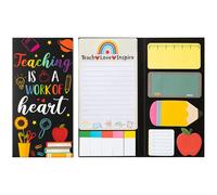 Cadeau pour enseignant, ensemble de notes autocollantes, design tableau noir, bloc-notes autocollant pour la salle de classe, le bureau, les fournitures scolaires, cadeau Bleu