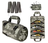 Cadeau pour homme - Petite boîte à outils enroulable - Sac de rangement pliable - Sac de transport pour mécanicien - Cadeau amusant pour la fête des pères (camouflage)