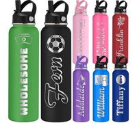Cadeau pour Infirmières Bouteilles d'Eau Personnalisées 350/500/700/950 ml 1L avec Poignée et Paille Bouteille Isotherme Acier Inoxydable pour Journée de l'Infirmière Hôpital Voyage Bureau Cadeau