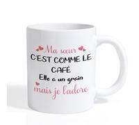 Cadeau pour Soeur Mug, Tasse en Céramique Imprimée Phrase Originale | Idée Cadeau Anniversaire, Noël, Fête des Soeurs, Cadeau Utile pour Belle Soeur, Décoration Table Petit Déjeuner