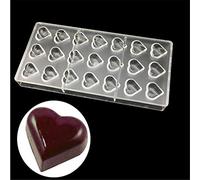 Cadeau Saint Valentin en forme de cœur en polycarbonate Barre de chocolat Moule Bakeware Pan, Moule à gelée Candy Savon bac à glaçons à pâtisserie Plastique Plat de cuisson, Chocolat outils