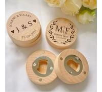 Cadeaux de mariage personnalisés, aimant de réfrigérateur en bois personnalisé pour mariage avec ouvre-bouteille de bière magnétique, cadeau souvenir pour invités de mariage pour anniversaires, baby
