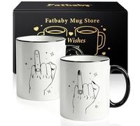 Cadeaux de mariage pour couples, ensemble de tasses à café amusantes "Doigt de l'anneau", cadeaux de fiançailles pour le couple, cadeau pour jeunes mariés, Mr et Mrs, cadeaux de douche nuptiale 11 oz