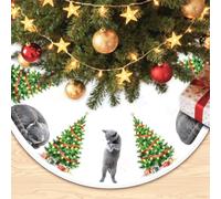 Cadeaux personnalisés image rouge jupe de sapin de Noël en peluche douce jupe d'arbre de Noël fête d'hiver tapis décoration intérieure extérieure décorations d'anniversaire de Noël