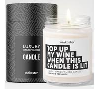 Cadeaux pour les Amateurs de Vin - Bougie de Luxe en Cire de Soja - Vanille, Jasmin, Amande Sucrée - Makester