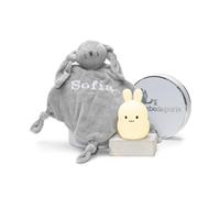 Cadeaux pour Nouveau-né | Couleur : Multicolore | Doudou personnalisé et Lampe de Nuit | Fabriqué à la Main en Espagne | Boîte Cadeau de Luxe | BebeDeParis