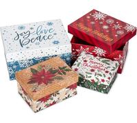Cadeauxdoosjes avec couvercle - Set de 4 - Boîtes rondes en carton - Boîtes de rangement - Boîte à bijoux - Cadeau d'anniversaire - Cadeau pour la fête des mères.