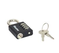 Master Lock 7641EURDBLK Cadenas à combinaison et clé de secours pour un usage intérieur, 78 x 40 x 16 mm