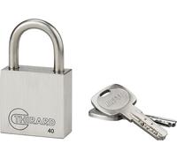 Cadenas à clé INOX, inox, anse inox, 40mm, 2 clés - THIRARD