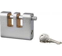 Cadenas à clé prisonnière Land Blindé, acier, extérieur, double anse acier, 90mm, 3 clés - THIRARD