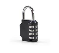 Cadenas - 4 chiffres - Acier trempé - Sécurité renforcée - Noir
