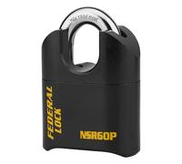Cadenas à combinaison Fédéral Lock SRP, acier, 4 chiffres, chantier, anse acier, 62mm, noir - THIRARD