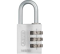 ABUS Cadenas à combinaison 145/30 – Aluminium argent, 3 chiffres, code numérique réglable – Niveau 3