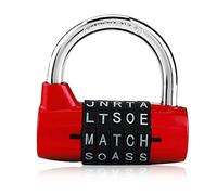 Cadenas à combinaison avec code de ligne à 5 chiffres - Serrure de sécurité avec mot de passe pour valise de voyage, casier de sport(Red)