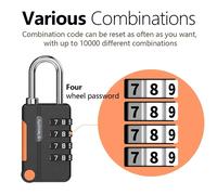 Cadenas à combinaison de Code à 4 chiffres pour étui à bagages de voyage, serrure à manille sans clé, sac à dos de sécurité Green