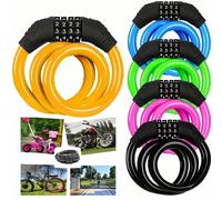 Cadenas à combinaison en acier polyvalent et réinitialisable avec configuration de code sans onception robuste à 4 chiffres, antivol pour vélo, portable pour portes et clôtures, cadenas à combin