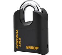 Cadenas à combinaison Fédéral Lock SRP, acier, 4 chiffres, chantier, anse acier, 62mm, noir - THIRARD