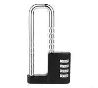 Cadenas à combinaison réglable en alliage de zinc avec code à 4 chiffres, 10 000 combinaisons, anse de 10 cm de long pour casier de gym, bagages, entrepôt, (noir)