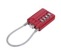 Cadenas à Combinaison Réinitialisable à Câble D'acier Rouge | Code à 4 Chiffres, Usage Extérieur et Travail, Alliage de Zinc, Gaine PVC Souple
