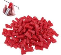 Cadenas à crochet en plastique - 100 pièces, rouge - Cadenas de sécurité - Commerce de détail - Antivol - Cadenas à crochet 5 mm x 4 mm