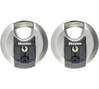 Cadenas à Disque, Lot de 2, Master Lock M40EURT, Acier Inoxydable, 70 mm