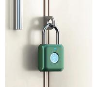Cadenas à empreintes digitales eLinkSmart - Petit cadenas intelligent sans clé - Pour casier, salle de sport, armoires, valise, boîte à outils, valise - Vert
