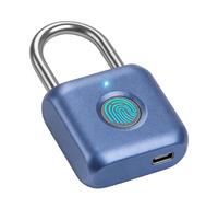 Cadenas à empreintes digitales, mini cadenas biométrique intelligent pour casier de gymnastique, casier de hangar, unités de stockage (bleu)