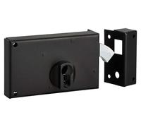 Cadenas à encastrer pour cylindre de profil, avec gâche, dimensions 140 x 83 mm, pour porte droite