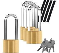 Cadenas à œil long, à serrure identique, étanches, en laiton, 40 mm, lot de 4