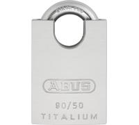 Cadenas ABUS 90RK/50, Anse Protégée, Cylindre Interchangeable, Aluminium TITALIUM, Protection Intempéries